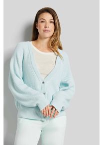 Strickjacke Bugatti, Damen, Gr. XXL, gr&uuml;n (mint), 50% Baumwolle, 50% Viskose, normal, V-Ausschnitt, Rippb&uuml;ndchen, Strickjacken Strickjacke, mit V-Ausschnitt