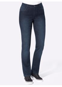 Thermojeans Casual Looks, Damen, Gr. 23, Kurzgr&ouml;&szlig;en, blau (dunkelblau, denim), 81% Baumwolle, 17% Polyester, 2% Elasthan, unifarben, lang, Jeans Thermojeans