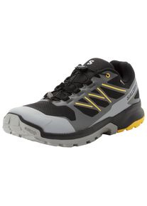 Trailrunningschuh Salomon "XA FLYER GORE-TEX", Herren, Gr. 46, schwarz (schwarz, castlerock, powder giallo), Synthetik, Textil, Schuhe Trailrunningschuh, wasserdicht