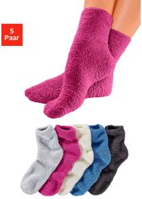 Kuschelsocken Lavana, Damen, Gr. 39-42, grau (silbergrau meliert, ecru, pink, blau, anthrazit), Elasthan, Polyester, unifarben, elastisch, Socken Kuschelsocken, ideal als Bettsocken, Topseller