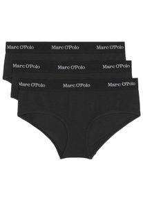 Marc O'Polo Slip MARC O'POLO "Essentials Woven", Damen, Gr. M, 3 Stk., schwarz (990schwarz), Obermaterial: 95% Baumwolle, 5% Elasthan, bedruckt, unifarben, k&ouml;rpernah, Unterhosen Slip, mit unsichtbarer Nahtverarbeitung