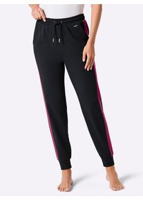 Dehnbund-Hose feel good, Damen, Gr. 44/46, Normalgr&ouml;&szlig;en, schwarz, malve, 95% Baumwolle, 5% Elasthan, unifarben, Hosen Dehnbund-Hose