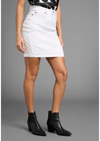 Jeansrock Arizona "Ultra-Stretch", Damen, Gr. 48, wei&szlig;, Denim/Jeans, Obermaterial: 65% Baumwolle, 33% Polyester, 2% Elasthan, unifarben, Basic, kniefrei, R&ouml;cke Jeansrock, extra eng geschnitten