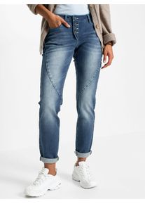 Bequeme Jeans Inspirationen, Damen, Gr. 46, Normalgr&ouml;&szlig;en, blau (blau, stone, washed), 99% Baumwolle, 1% Elasthan, unifarben, lang, Jeans Bequeme Jeans