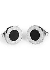 Paar Ohrstecker Firetti "Schmuck Geschenk Ohrschmuck Classic", schwarz (edelstahlfarben, schwarz, schwarz), Ohrringe, Damen, 13,8mm, Edelstahl, Paar Ohrstecker, mit Zirkonia (synth.)