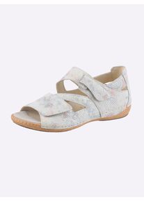 Waldl&auml;ufer Sandalette WALDL&Auml;UFER, Damen, Gr. 7.5, elfenbein, gemustert, Nubukleder, Schuhe Sandalette