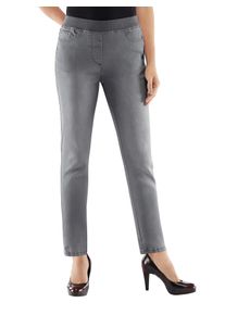 Schlupfjeans Inspirationen, Damen, Gr. 50, Normalgr&ouml;&szlig;en, grau (grau, denim), 78% Baumwolle, 20% Polyester, 2% Elasthan, unifarben, lang, Jeans Schlupfjeans