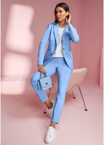 Hosenanzug Heine, Damen, Gr. 46, Normalgr&ouml;&szlig;en, blau (himmelblau), 97% Baumwolle, 3% Elasthan, Anz&uuml;ge Hosenanzug