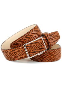 Lederg&uuml;rtel Anthoni Crown, Herren, Gr. 11,5, braun (hellbraun), Leder, gemustert, unifarben, G&uuml;rtel Lederg&uuml;rtel, Automatik Lederg&uuml;rtel mit Flechtpr&auml;gung