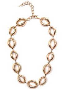 Collier Firetti "Halsschmuck Gliederkette", gold (gelbgoldfarben), Halsketten, Damen, Metall, L: 48 B: 18mm, Collier, B:18mm