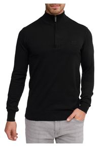 Troyer INDICODE "Lillamos", Herren, Gr. S, schwarz, Strick, Obermaterial: 80% Baumwolle, 20% Polyamid, unifarben, normal, ohne Ausschnitt, Pullover Troyer