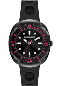 Quarzuhr Skechers "PALMERA", schwarz, Armbanduhren, Damen, Quarzuhr, Armbanduhr, Damenuhr, Silikonarmband, analog, Glassteine