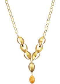 Kette mit Anh&auml;nger Firetti "Schmuck Geschenk Silber 925 Halsschmuck Halskette Y-Collier", gold (gelbgoldfarben, gelb), Halsketten, Damen, Silber 925 (Sterlingsilber), L: 55 B: 12mm, Kette mit Anh&auml;nger, mit Bernstein, B:12mm