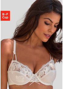 B&uuml;gel-BH Nuance, Damen, Gr. 75, Cup B, beige (cream), Spitze, Obermaterial: 83% Polyamid, 17% Elasthan, BHs B&uuml;gel-BH, mit floraler Stickereispitze und edler Schn&uuml;rung, Dessous