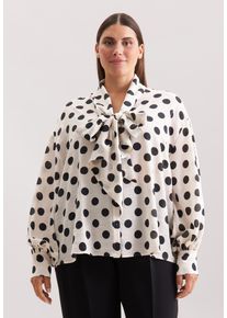 R&uuml;schenbluse Seidensticker "Schwarze Rose", Damen, Gr. 4XL (48), off, wei&szlig;, 86% Viskose, 14% Polyamid, gemustert, oversize, Blusen R&uuml;schenbluse, 1/1 Druck