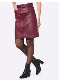 A-Linien-Rock Heine, Damen, Gr. 36, rot (dunkelrot), 72% Baumwolle, 26% Polyester, 2% Elasthan, unifarben, kurz, R&ouml;cke A-Linien-Rock