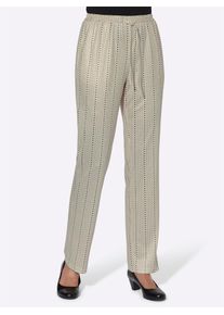 Jerseyhose Classic Basics, Damen, Gr. 46, Normalgr&ouml;&szlig;en, beige (sand, getupft), 100% Polyester, gemustert, lang, Hosen Jerseyhose