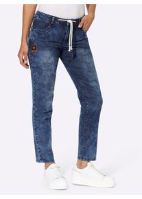 5-Pocket-Jeans Casual Looks, Damen, Gr. 46, Normalgr&ouml;&szlig;en, blau (dunkelblau), 81% Baumwolle, 17% Polyester, 2% Elasthan, unifarben, lang, Jeans 5-Pocket-Jeans