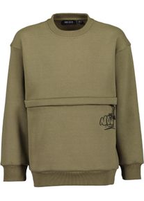 Sweater Blue Seven "Blue Seven Sweatshirt", Jungen, Gr. 164, gr&uuml;n (7570, khaki), 68% Baumwolle, 32% Polyester, normal normal, Rundhals, gerader Abschluss, Sweatshirts Sweater