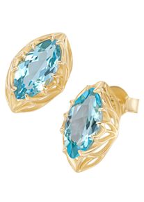 Paar Ohrstecker Firetti "Schmuck Geschenk Gold 375 Ohrschmuck Ohrschmuck Edelstein Farbstein", gold (gelbgoldfarben, blau, blau), Ohrringe, Damen, Gelbgold 375, Paar Ohrstecker, mit Amethyst oder Blautopas