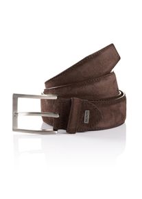 Lederg&uuml;rtel MONTI "TORONTO", Herren, Gr. 125, braun (dunkelbraun), Rindsleder, G&uuml;rtel Lederg&uuml;rtel, Veloursoptik, matt, elegant, weich, mit Logo