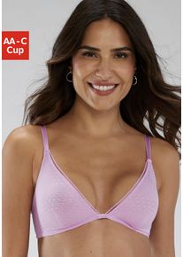 Bralette-BH s.Oliver "Charlotte", Damen, Gr. 70, Cup C, pink (lightpink), T&uuml;ll, Obermaterial: 88% Polyamid, 12% Elasthan, BHs Bralette-BH, ohne B&uuml;gel aus T&uuml;ll in dezenter P&uuml;nktchen-Optik, Dessous