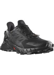 Trailrunningschuh Salomon "SUPERCROSS 4 GORE-TEX W", Damen, Gr. 39, schwarz, Synthetik, Textil, Schuhe Trailrunningschuh, wasserdicht, Trailrunningschuhe