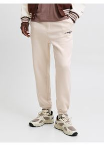 Jack & Jones Sweathose JACK & JONES "JPSTKANE SOHO SWEAT PANTS NOOS", Damen, Gr. XL, N-Gr, moonbeam, angeraute Sweatware, Obermaterial: 80% Baumwolle, 20% Polyester, unifarben, normal kn&ouml;chellang, Hosen Sweathose, mit Kordelzug