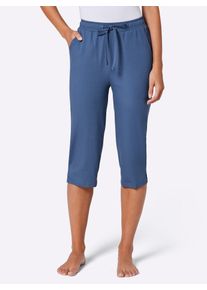 Jogginghose feel good, Damen, Gr. 44/46, Normalgr&ouml;&szlig;en, blau (jeansblau), 95% Baumwolle, 5% Elasthan, unifarben, Hosen Jogginghose