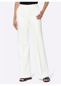 Webhose Heine, Damen, Gr. 46, Normalgr&ouml;&szlig;en, beige (ecru), 94% Polyester, 6% Elasthan, unifarben, lang, Hosen Webhose