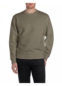 Sweatshirt Replay, Herren, Gr. XL, gr&uuml;n (mud gr&uuml;n), Sweatware, Obermaterial: 80% Baumwolle, 20% Polyester, unifarben, regular fit normal, Rundhals, Rippb&uuml;ndchen, Sweatshirts Sweatshirt, mit V-Einsatz am Halsausschnitt