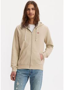 Levi's Kapuzensweatjacke LEVI'S "NEW ORIGINAL ZIP UP", Herren, Gr. M, fog, Sweatware, Obermaterial: 100% Baumwolle, bestickt, unifarben, normal h&uuml;ftbedeckend, Rundhals, Flachstrickb&uuml;ndchen, Sweatjacken Kapuzensweatjacke, mit Logo-Stickerei und K&auml;ngurutasche