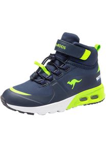 Sneaker Kangaroos "KX-Hydro", M&auml;dchen, Gr. 30, blau (navy, lime), Synthetik, Textil, Schuhe Sneaker, Sneakerboot, Winterschuh, wasserdicht, Schnellschn&uuml;rung