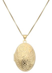 Kette mit Anh&auml;nger Firetti "Schmuck Geschenk Silber 925 Halsschmuck Halskette Venezianer Medaillon", gold (gelbgoldfarben), Halsketten, Damen, Silber 925 (Sterlingsilber), L: 45 B: 0,9mm, Kette mit Anh&auml;nger, B:0,9mm, Topseller