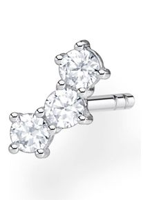 Single-Ohrstecker Thomas Sabo "farbige oder wei&szlig;e Steine", bunt (silberfarben, wei&szlig;, kristallwei&szlig;), Ohrringe, Damen, Silber 925 (recycelt), Single-Ohrstecker, mit Glas-Keramik Stein, Korund (synth.), Zirkonia (synth.)