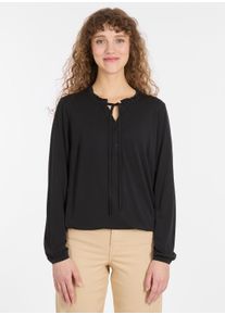 Langarmshirt Ragwear "ONELIA", Damen, Gr. L, schwarz, Jersey, Obermaterial: 68% Modal, 32% Polyester, unifarben, figurumspielend h&uuml;ftlang, Rundhals, mit Gummizug, Shirts Langarmshirt