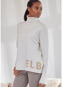 Sweater ELBSAND, Damen, Gr. 32/34, wei&szlig; (wollwei&szlig;), Feinstrick, Obermaterial: 50% Viskose, 28% Polyester, 22% Polyamid, meliert, bequem h&uuml;ftlang, Sweatshirts Sweater, Rollkragenpullover aus hochwertigem Strick, Loungewear