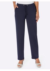 Jerseyhose Lady, Damen, Gr. 46, Normalgr&ouml;&szlig;en, blau (marine), 95% Polyester, 5% Elasthan, unifarben, lang, Hosen Jerseyhose