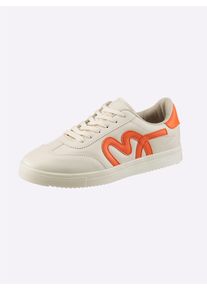 Sneaker Heine, Damen, Gr. 41, beige (beige, orange), Synthetik, Schuhe Sneaker