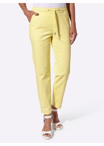 Schlupfjeans Inspirationen, Damen, Gr. 46, Normalgr&ouml;&szlig;en, zitrone, 98% Baumwolle, 2% Elasthan, unifarben, lang, Jeans Schlupfjeans