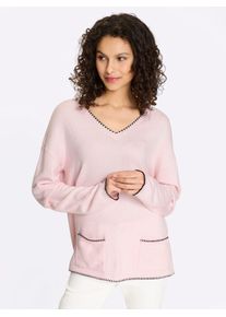 Strickpullover Heine "Pullover", Damen, Gr. 40, hellros&eacute;, meliert, 50% Viskose, 28% Polyester, 22% Polyamid, meliert, unifarben, Pullover Strickpullover