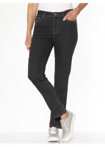 Bequeme Jeans Classic Basics, Damen, Gr. 22, Kurzgr&ouml;&szlig;en, blau (graphit denim), 81% Baumwolle, 17% Polyester, 2% Elasthan, unifarben, lang, Jeans Bequeme Jeans