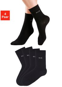 H.I.S. Socken H.I.S, Damen, Gr. 39-42, schwarz (4x schwarz), Baumwolle, Elasthan (LYCRA), Polyamid, unifarben, elastisch, Socken Socken, ohne einschneidendes B&uuml;ndchen, Topseller