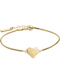 Armband Liebeskind Berlin "Schmuck Geschenk Edelstahl Armkette Herz", gold (gelbgoldfarben), Armb&auml;nder, Damen, 17cm, Edelstahl, Armband
