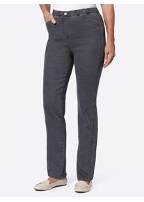 Bequeme Jeans Classic Basics, Damen, Gr. 24, Kurzgr&ouml;&szlig;en, schwarz (anthrazit, grau, denim), 81% Baumwolle, 17% Polyester, 2% Elasthan, unifarben, lang, Jeans Bequeme Jeans