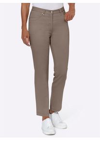 Stretch-Jeans Lady, Damen, Gr. 46, Normalgr&ouml;&szlig;en, grau (taupe), 98% Baumwolle, 2% Elasthan, unifarben, lang, Jeans Stretch-Jeans