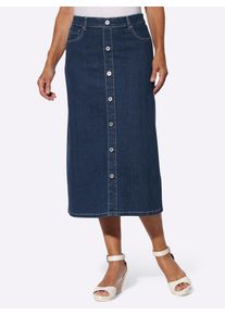 Jeansrock Inspirationen, Damen, Gr. 42, blau (blau, stone, washed), 99% Baumwolle, 1% Elasthan, unifarben, wadenlang, R&ouml;cke Jeansrock