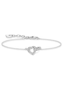 Armband Thomas Sabo "TOGETHER Herz Klein" Gr. 19, bunt (silberfarben, wei&szlig;, wei&szlig;), Armb&auml;nder, Damen, 19, Silber 925 (recycelt), Armband, mit Zirkonia (synth.)