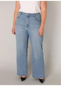 Weite Jeans Base Level Curvy, Damen, Gr. 58/60, L&auml;nge 32, blau (light blau), Denim/Jeans, Obermaterial: 98% Baumwolle, 2% Elasthan, unifarben, bequem lang, Jeans Weite Jeans, in gro&szlig;en Gr&ouml;&szlig;en