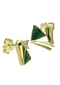 Paar Ohrstecker OSTSEE-SCHMUCK "- Tabita - Gold 333/000 - Malachit" Gr. 10, gold (gold 333, goldfarben, gelb), Ohrringe, Damen, Gelbgold 333, Paar Ohrstecker